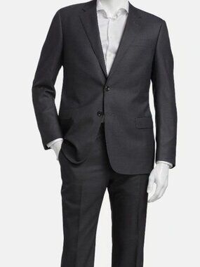 Giorgio Armani Men's Gray Wool Super 160s Two-Button Suit Jacket Size 52R
